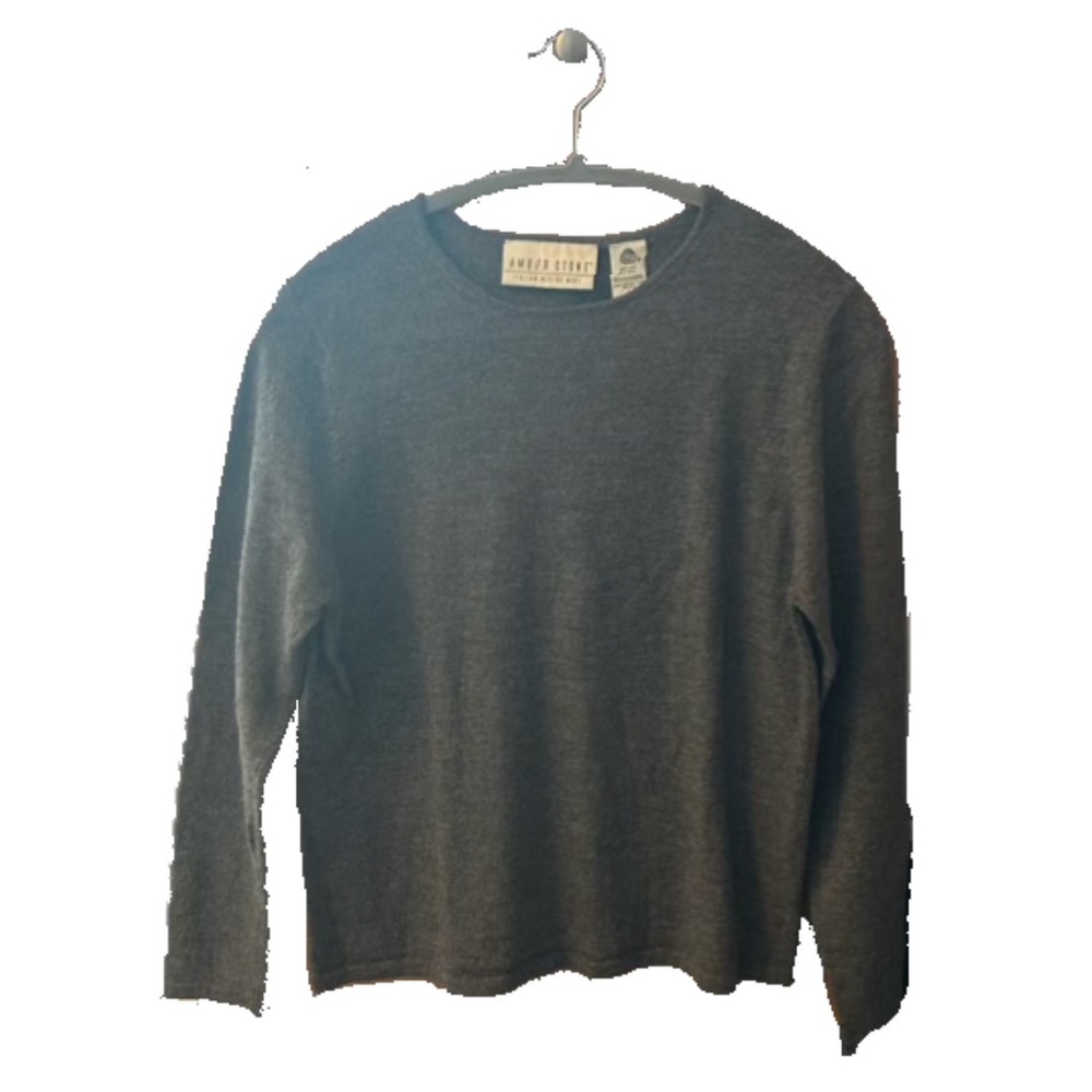 Amber Stone 100% Merino Crewneck Sweater